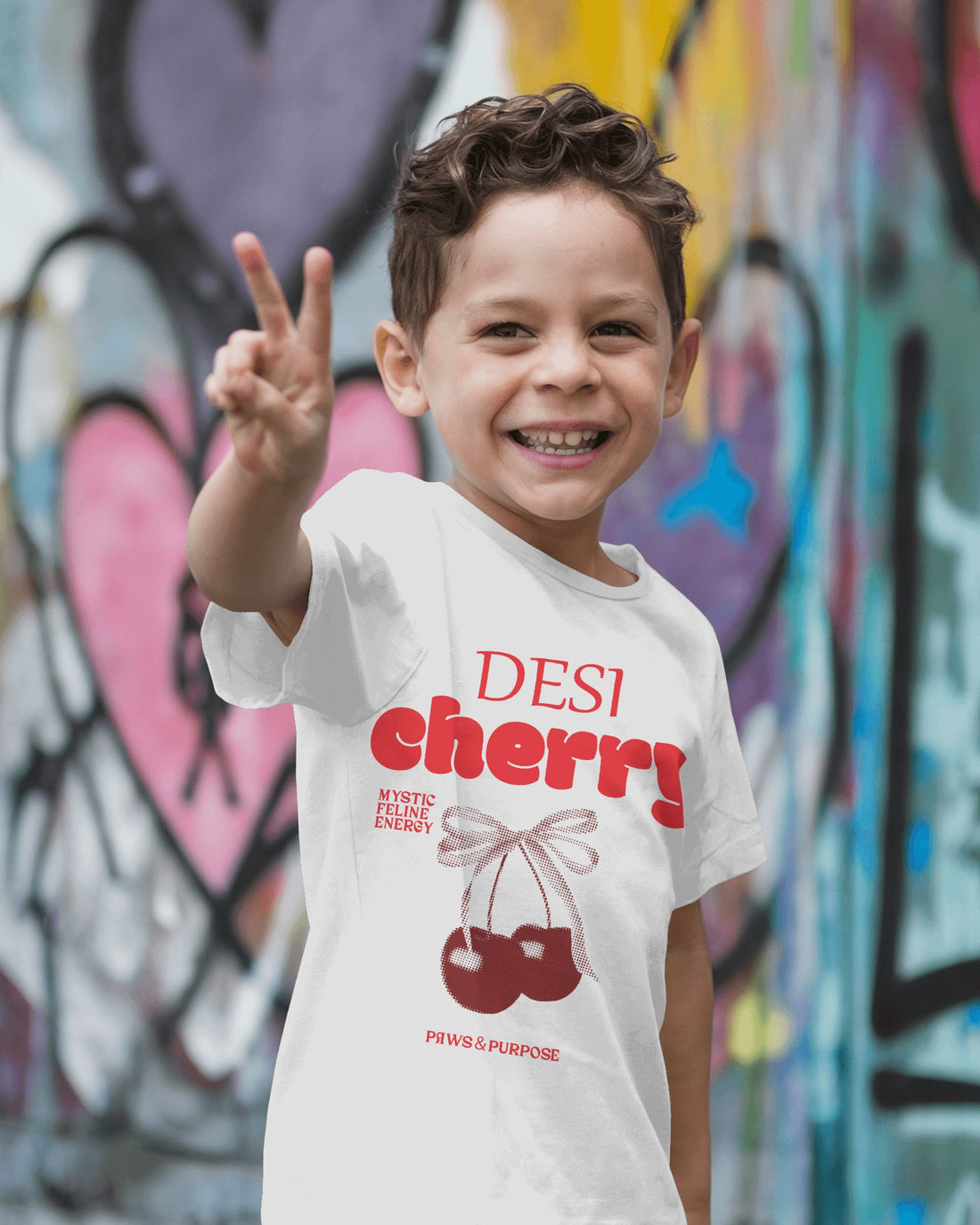 Cherry Boys' T-Shirt - Kids' Graphic Crew Neck Tee by RanggRiwaaz