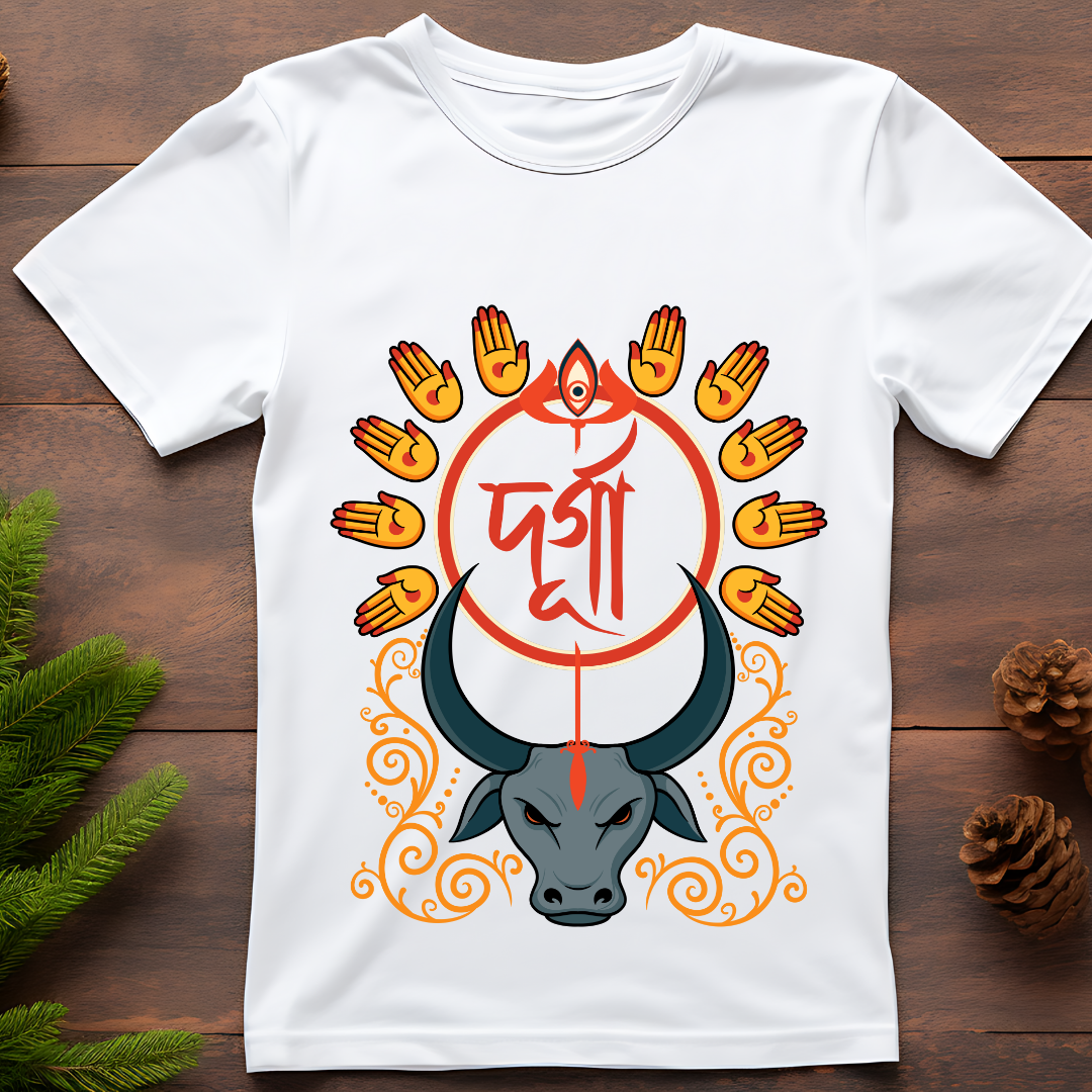 Maa Durga Graphic T-Shirt - Divine Goddess Devotional Tee by RanggRiwaaz