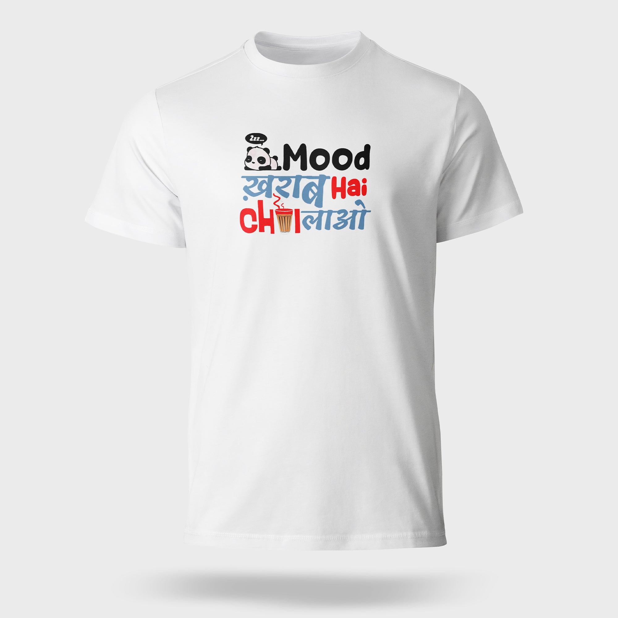 "Mood Kharab Hai Chai Lao" T-Shirt - Funny Hindi Tea Lover Tee by RanggRiwaaz