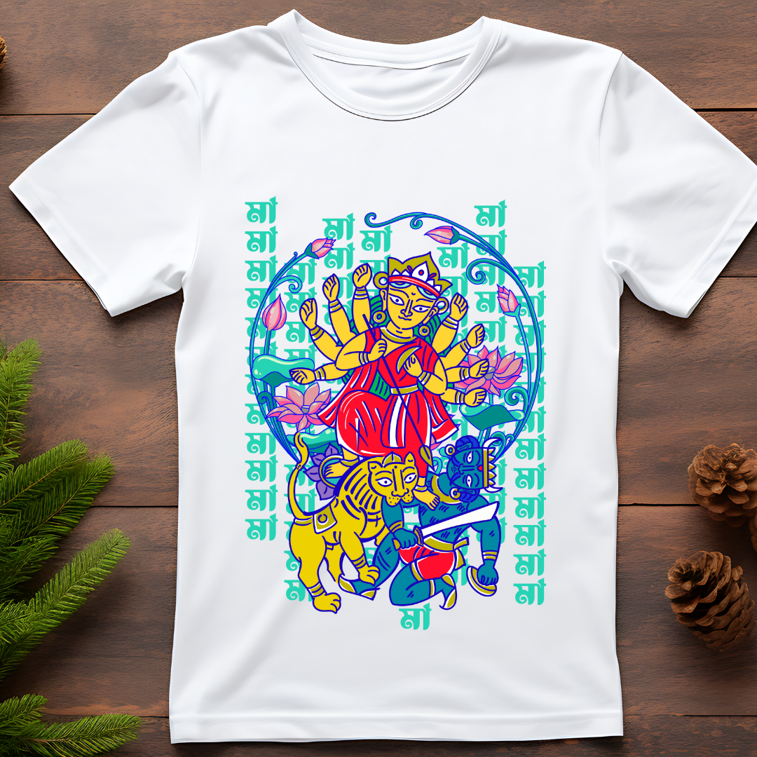 RanggRiwaaz "Durga Mai Ki Jai" Graphic Tee Women - Navratri & Divine Feminine Apparel
