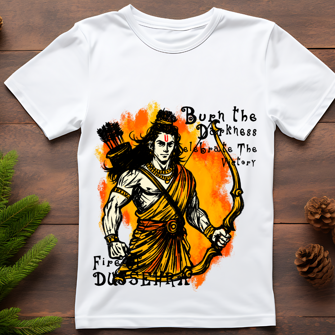 RanggRiwaaz "Fire of Victory" T-Shirt - Dussehra & Triumph Apparel