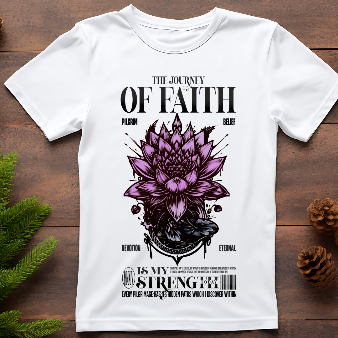 "The Journey of Faith is Our Strength" Husband & Wife T-Shirt - Couple's Inspirational Tee by RanggRiwaaz