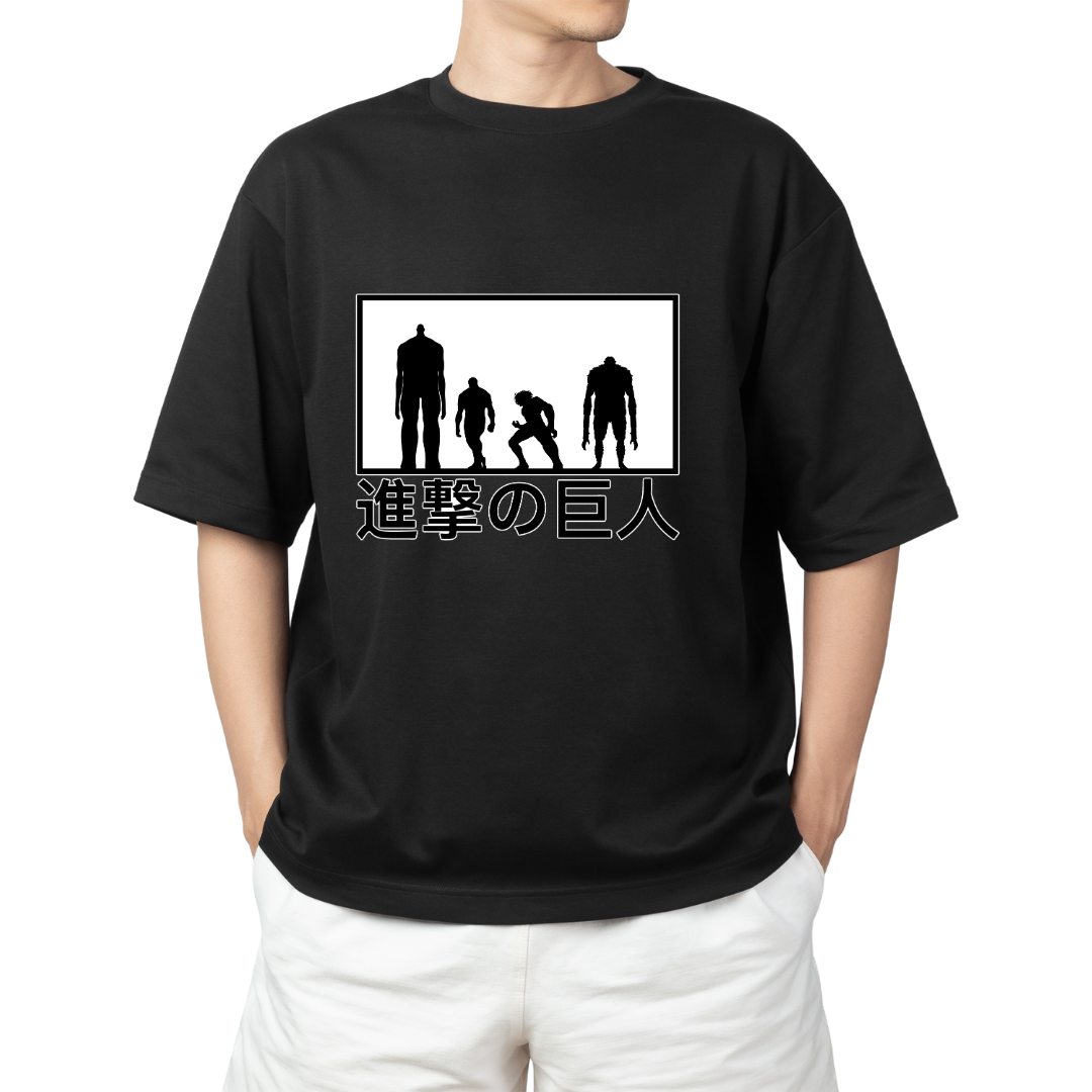 AOT Unisex Oversized T-Shirt - Attack on Titan Anime Graphic Tee by RanggRiwaaz