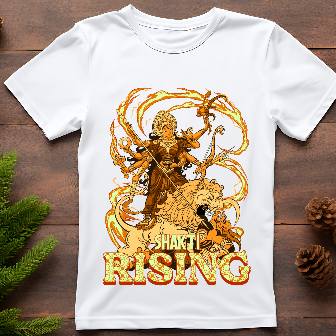 RanggRiwaaz "Shakti Rising" Graphic Tee - Goddess Energy & Inner Strength Apparel