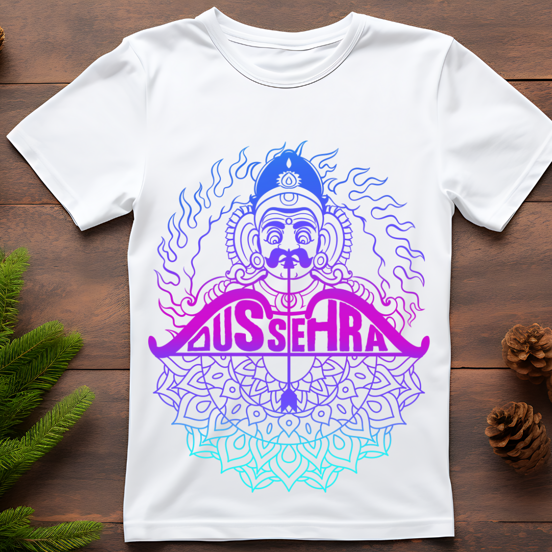 Dussehra: Burn Your Ego T-Shirt - Festive & Spiritual Graphic (D) by RanggRiwaaz