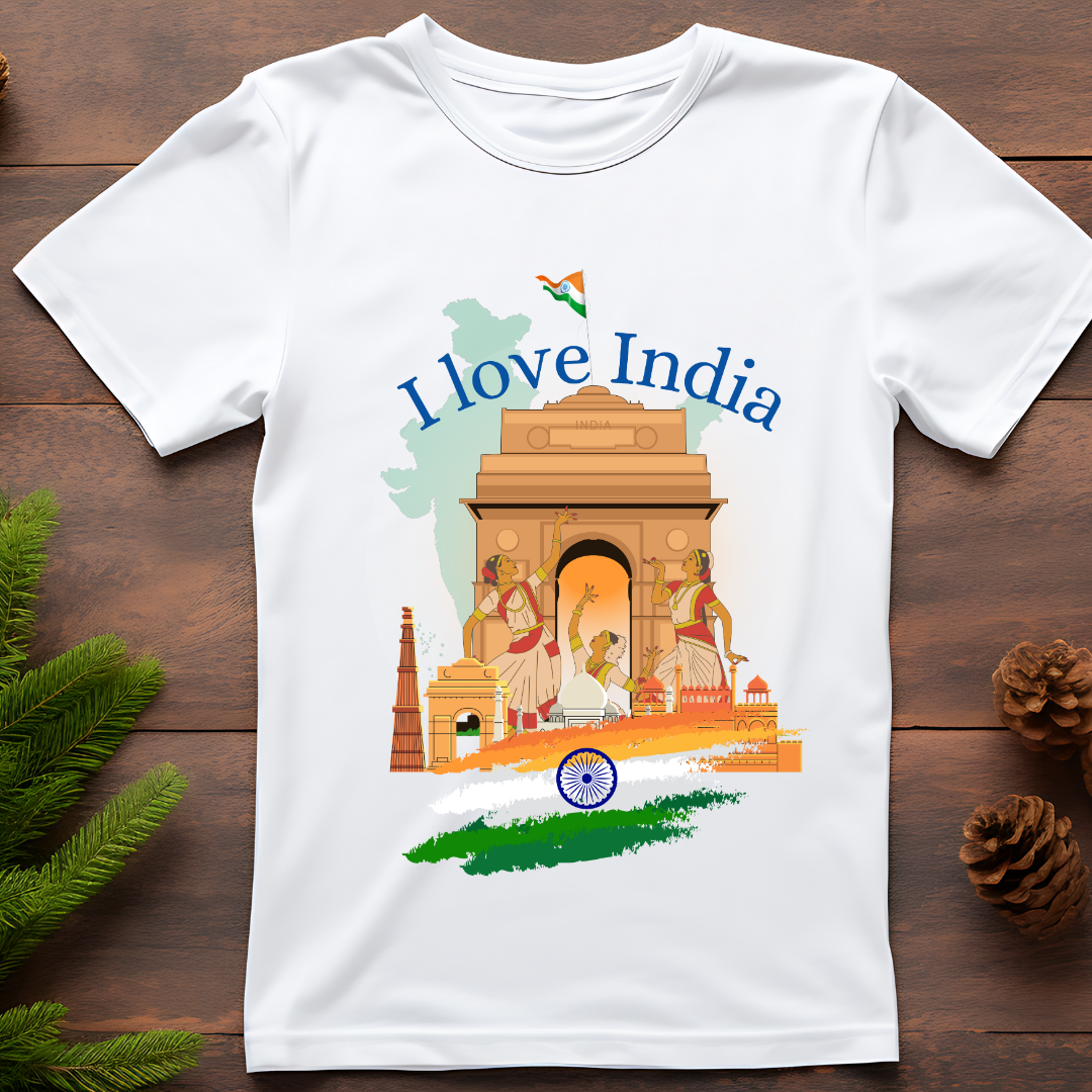 I Love India T-Shirt - Patriotic Tee by RanggRiwaaz | Show Your Indian Pride