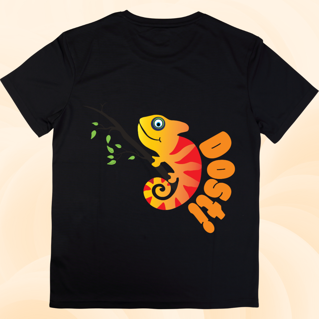 Dosti Yaari Black Boys' T-Shirt - Friendship Quote Tee by RanggRiwaaz