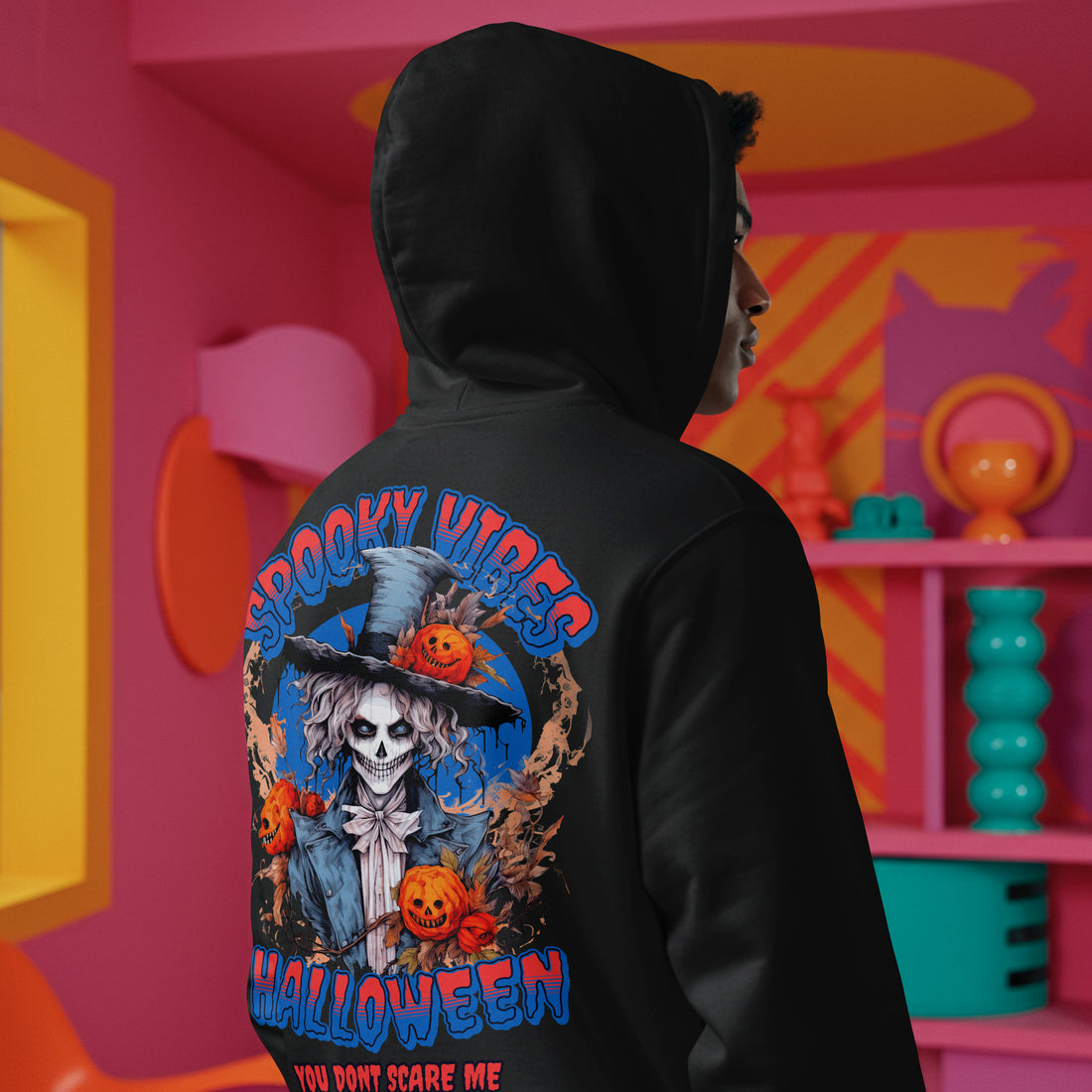 "Spooky Vibes Halloween" Hoodie - Halloween Hoodie by RanggRiwaaz