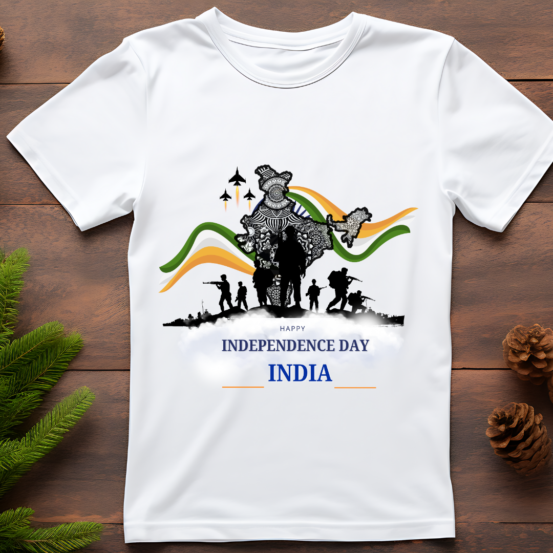 RanggRiwaaz Happy Independence Day All-In-One Graphic Tee - Indian Freedom Celebration Apparel