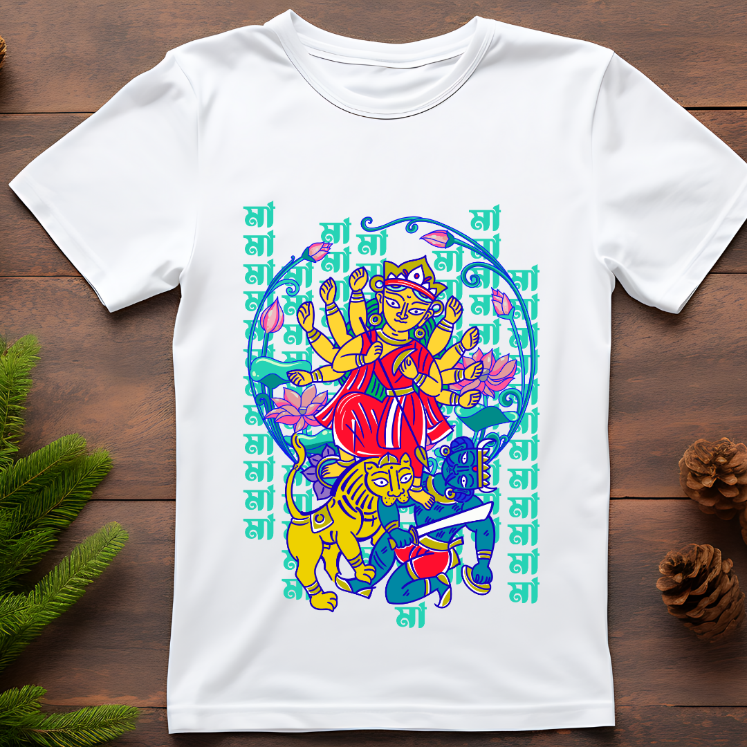 "Durga Mai Ki Jai" T-Shirt - Devotional Goddess Graphic Tee Men by RanggRiwaaz