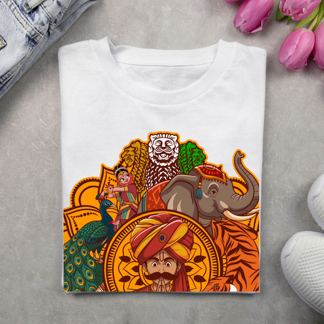15th August Indian Culture T-Shirt - Vibrant Heritage & Freedom Day Tee by RanggRiwaaz