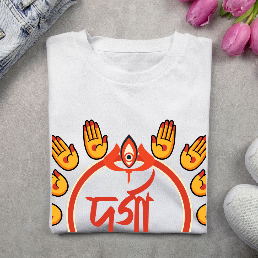 Maa Durga Graphic T-Shirt - Divine Goddess Devotional Tee by RanggRiwaaz
