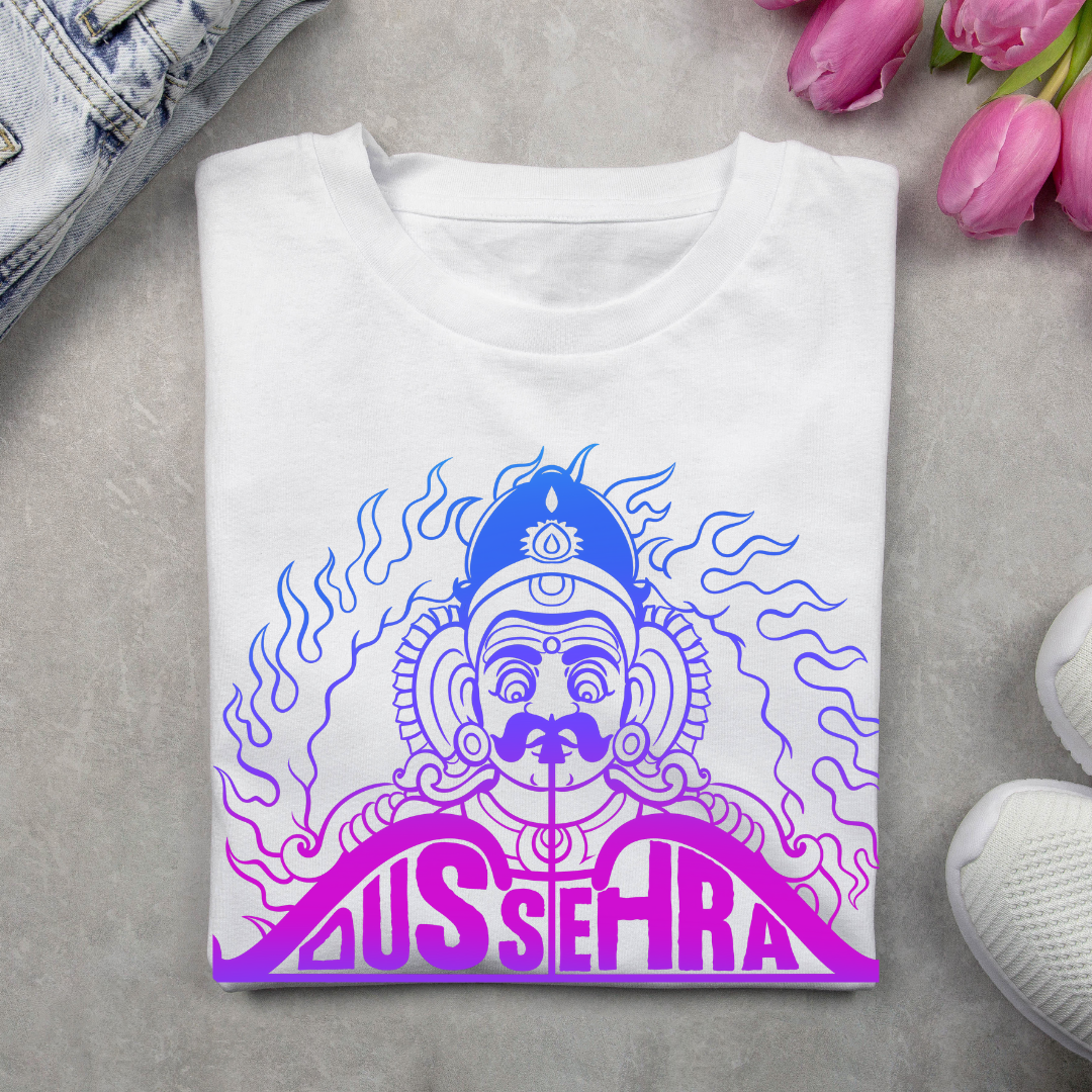 Dussehra: Burn Your Ego T-Shirt - Festive & Spiritual Graphic (D) by RanggRiwaaz