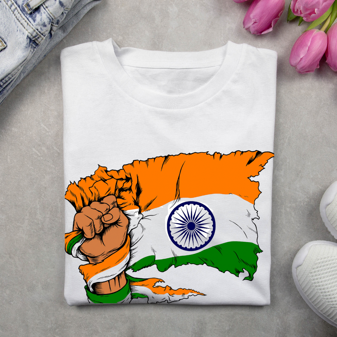 RanggRiwaaz Unisex "Jai Hind" Graphic Tee - India Patriotic Apparel