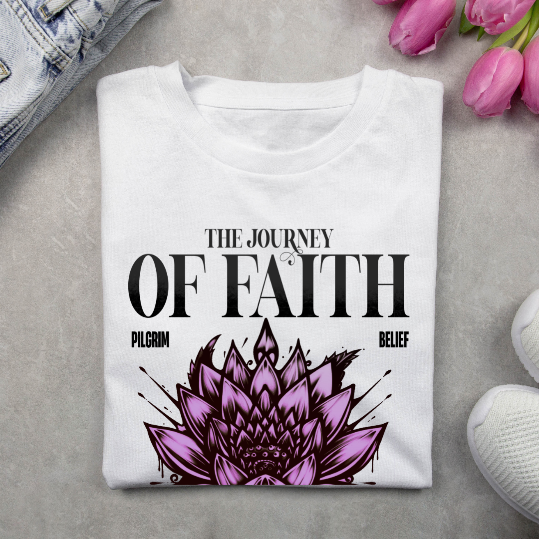 "The Journey of Faith is Our Strength" Husband & Wife T-Shirt - Couple's Inspirational Tee by RanggRiwaaz