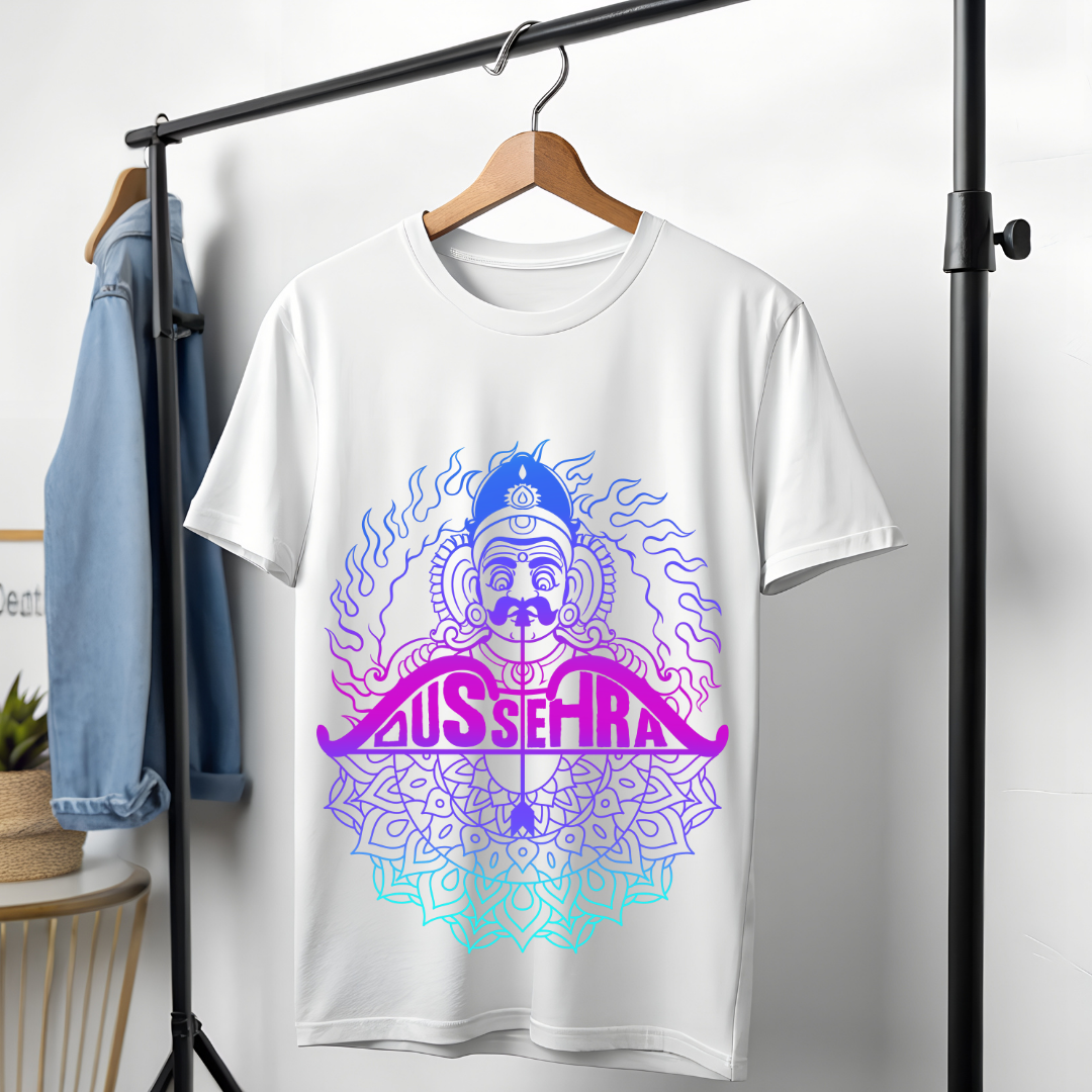 Dussehra: Burn Your Ego T-Shirt - Festive & Spiritual Graphic (D) by RanggRiwaaz