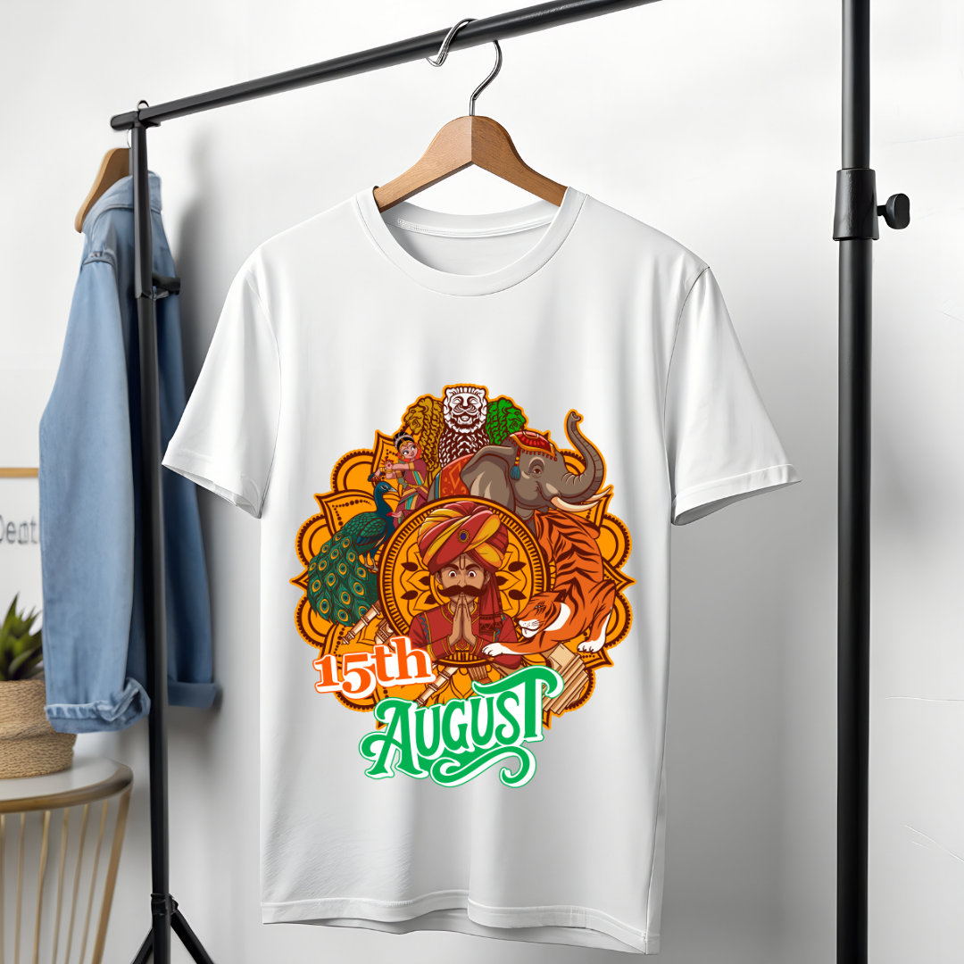 15th August Indian Culture T-Shirt - Vibrant Heritage & Freedom Day Tee by RanggRiwaaz