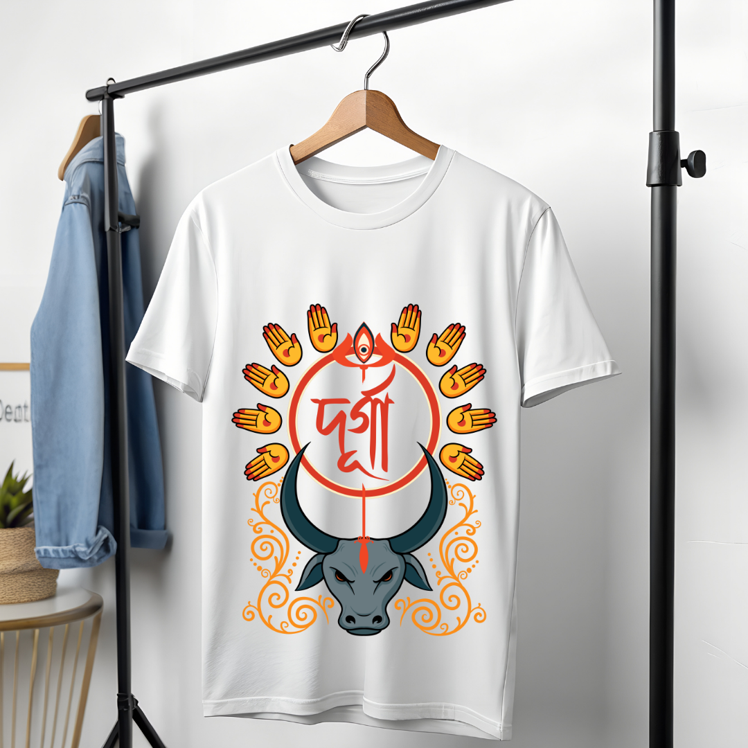 Maa Durga Graphic T-Shirt - Divine Goddess Devotional Tee by RanggRiwaaz