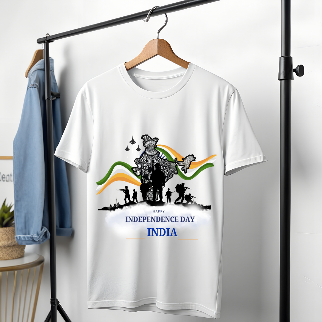 RanggRiwaaz Happy Independence Day All-In-One Graphic Tee - Indian Freedom Celebration Apparel