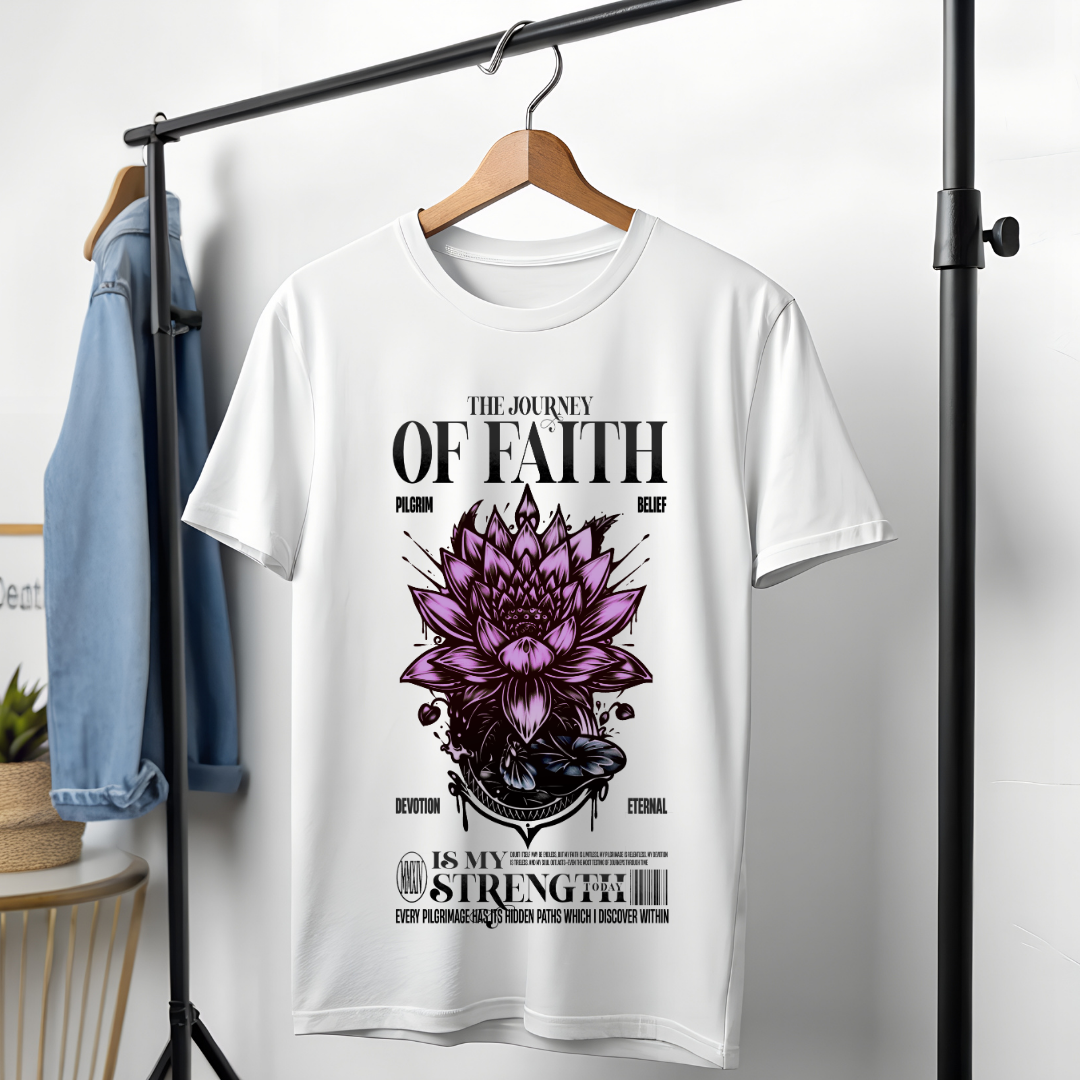 "The Journey of Faith is Our Strength" Husband & Wife T-Shirt - Couple's Inspirational Tee by RanggRiwaaz