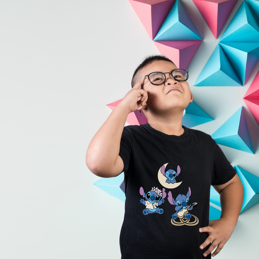 Disney Stitch Play Wink Dance Boys' T-Shirt - Fun Character Graphic Tee by RanggRiwaaz