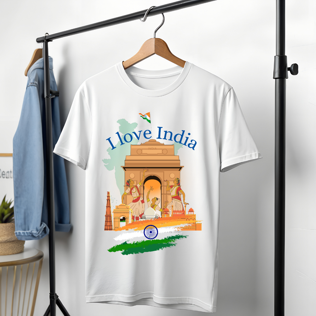 I Love India T-Shirt - Patriotic Tee by RanggRiwaaz | Show Your Indian Pride