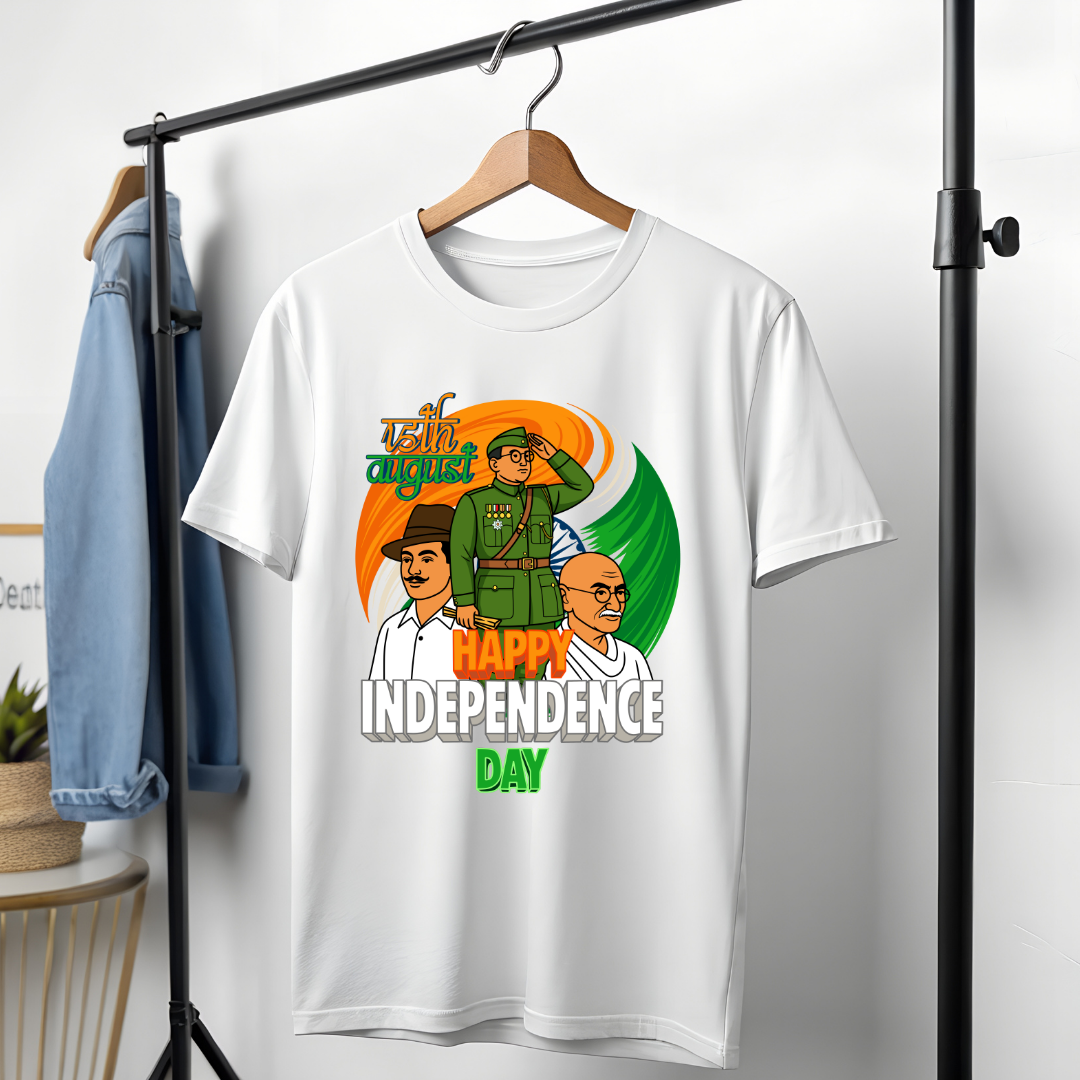 Indian Freedom Fighters 15th August T-Shirt - Happy Independence Day Patriotic Tee by RanggRiwaaz