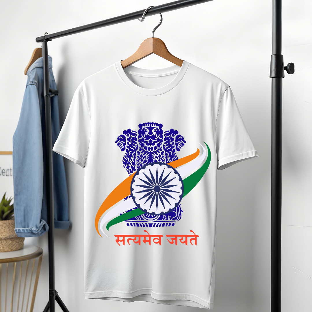 "Satyameva Jayate" T-Shirt - India National Motto Tee by RanggRiwaaz