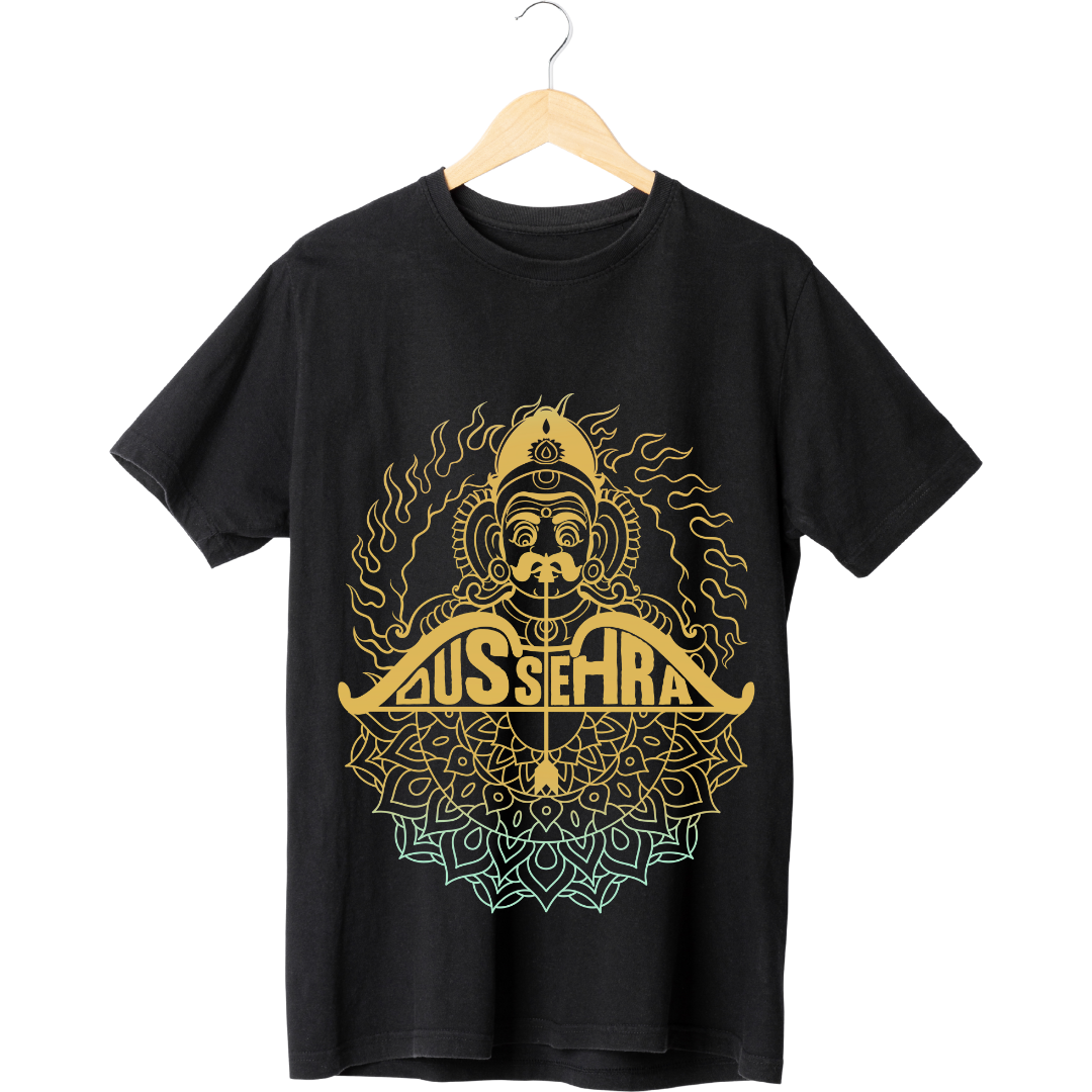 Dussehra: Burn Your Ego T-Shirt - Festive & Spiritual Graphic (A) by RanggRiwaaz