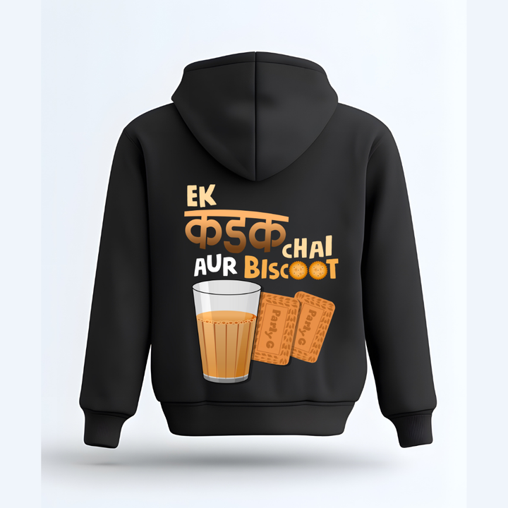 Ek Kadak Chai Biscoot - Indian Tea Lover Printed Unisex Hoodie | RanggRiwaaz