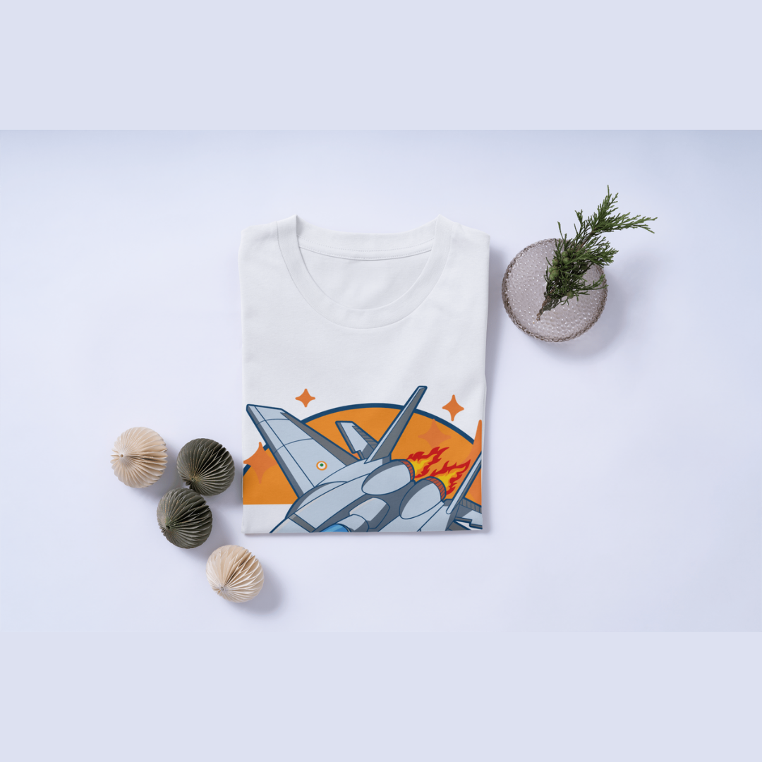 Jet Fighter 15th August T-Shirt - Indian Independence Day Patriotic Tee by RanggRiwaaz