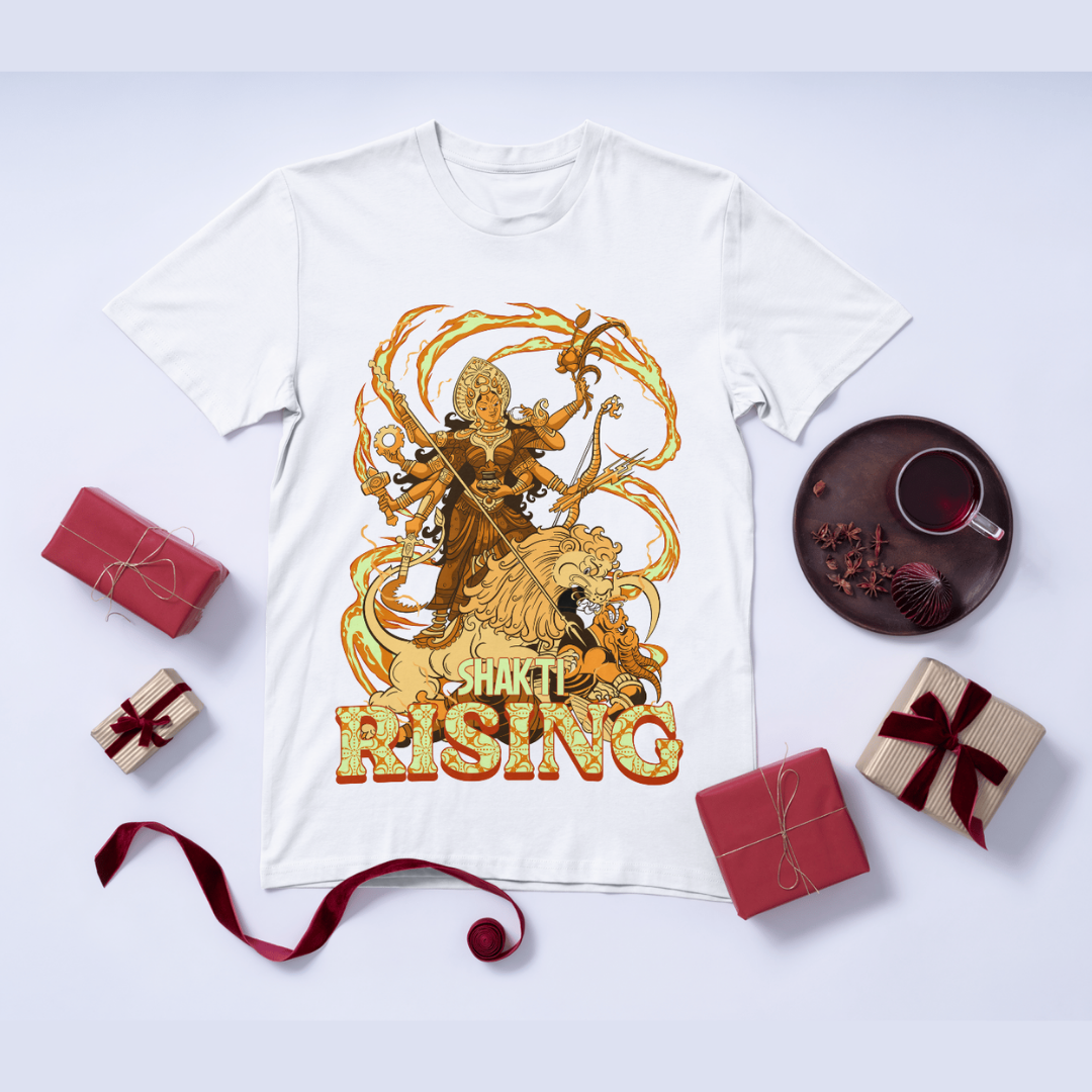 RanggRiwaaz "Shakti Rising" Graphic Tee - Goddess Energy & Inner Strength Apparel