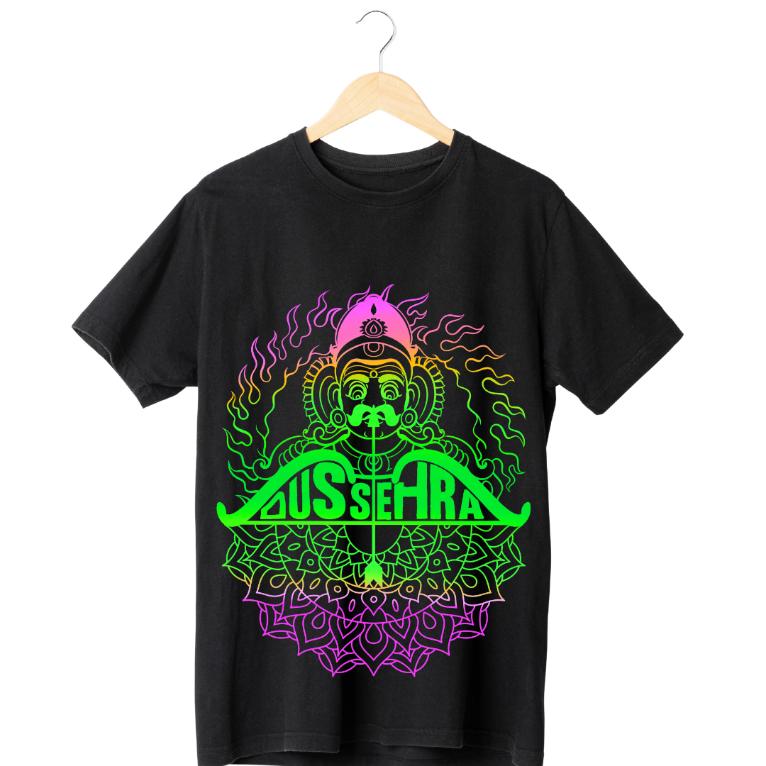 Dussehra: Burn Your Ego T-Shirt - Festive & Spiritual Graphic (B) by RanggRiwaaz