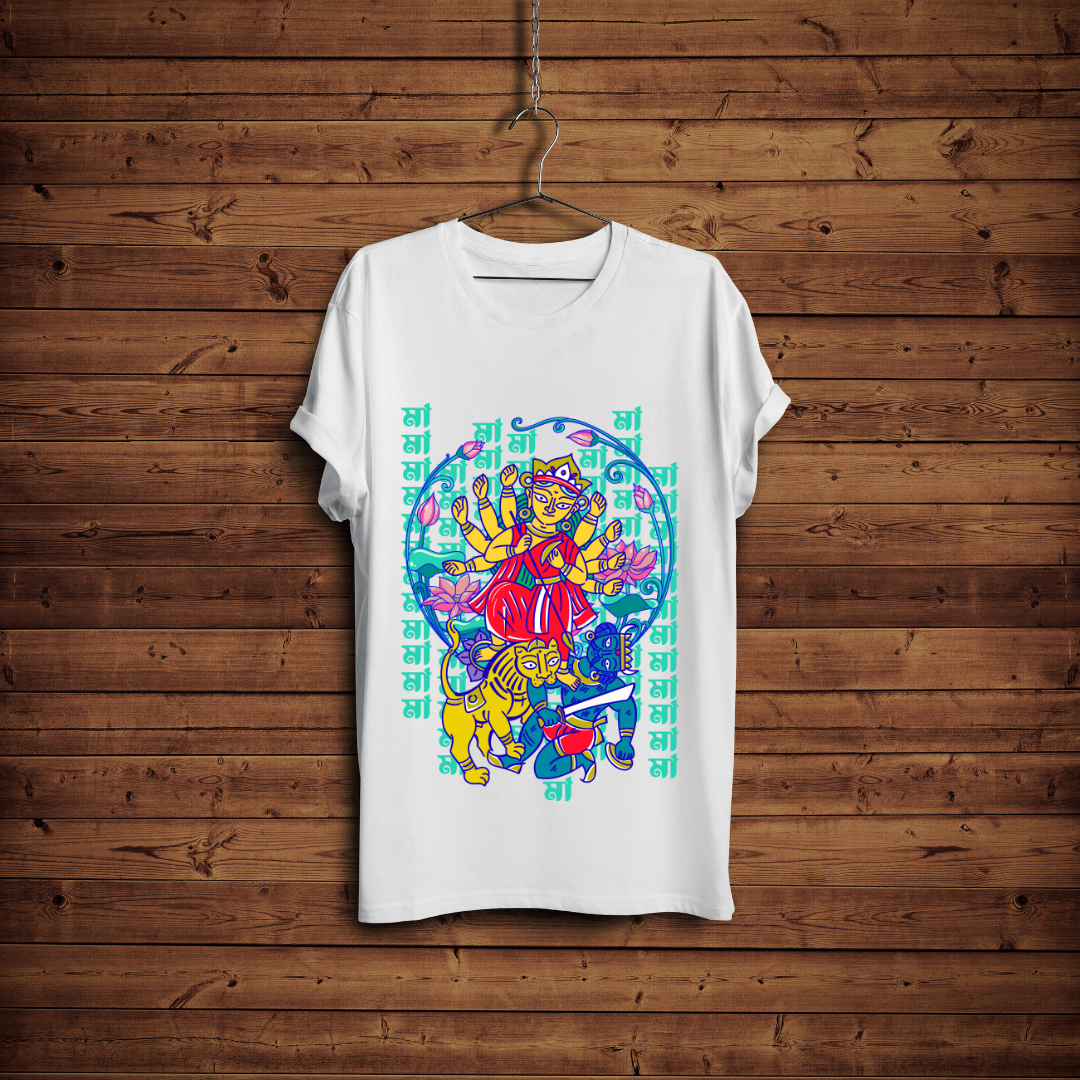 RanggRiwaaz "Durga Mai Ki Jai" Graphic Tee Women - Navratri & Divine Feminine Apparel