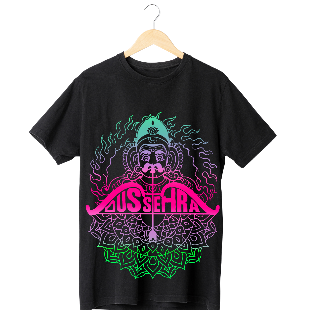 Dussehra: Burn Your Ego T-Shirt - Festive & Spiritual Graphic (C) by RanggRiwaaz
