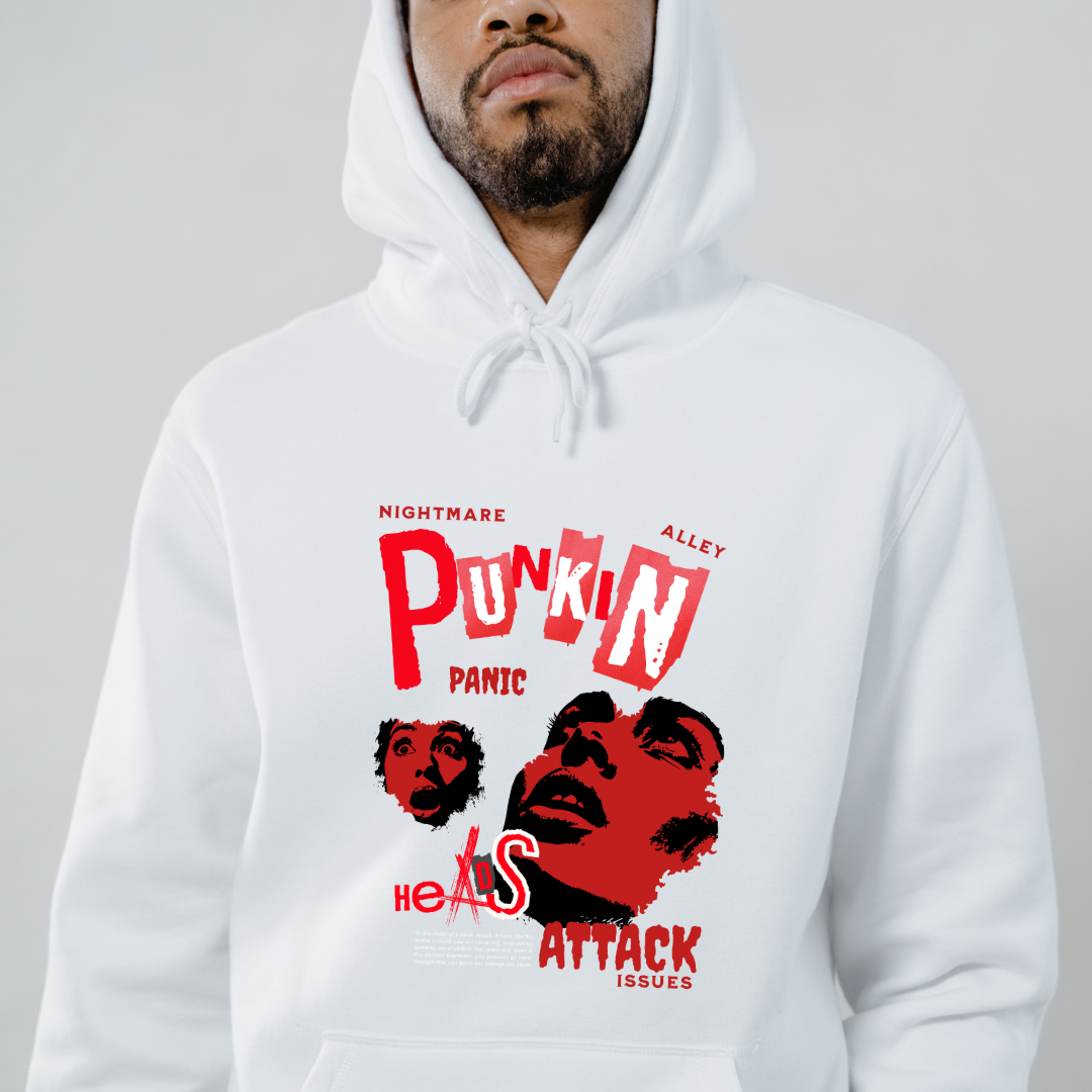 Nightmare Alley Punkin Panic Hoodie - Retro Halloween & Spooky Vibe Hoodie by RanggRiwaaz