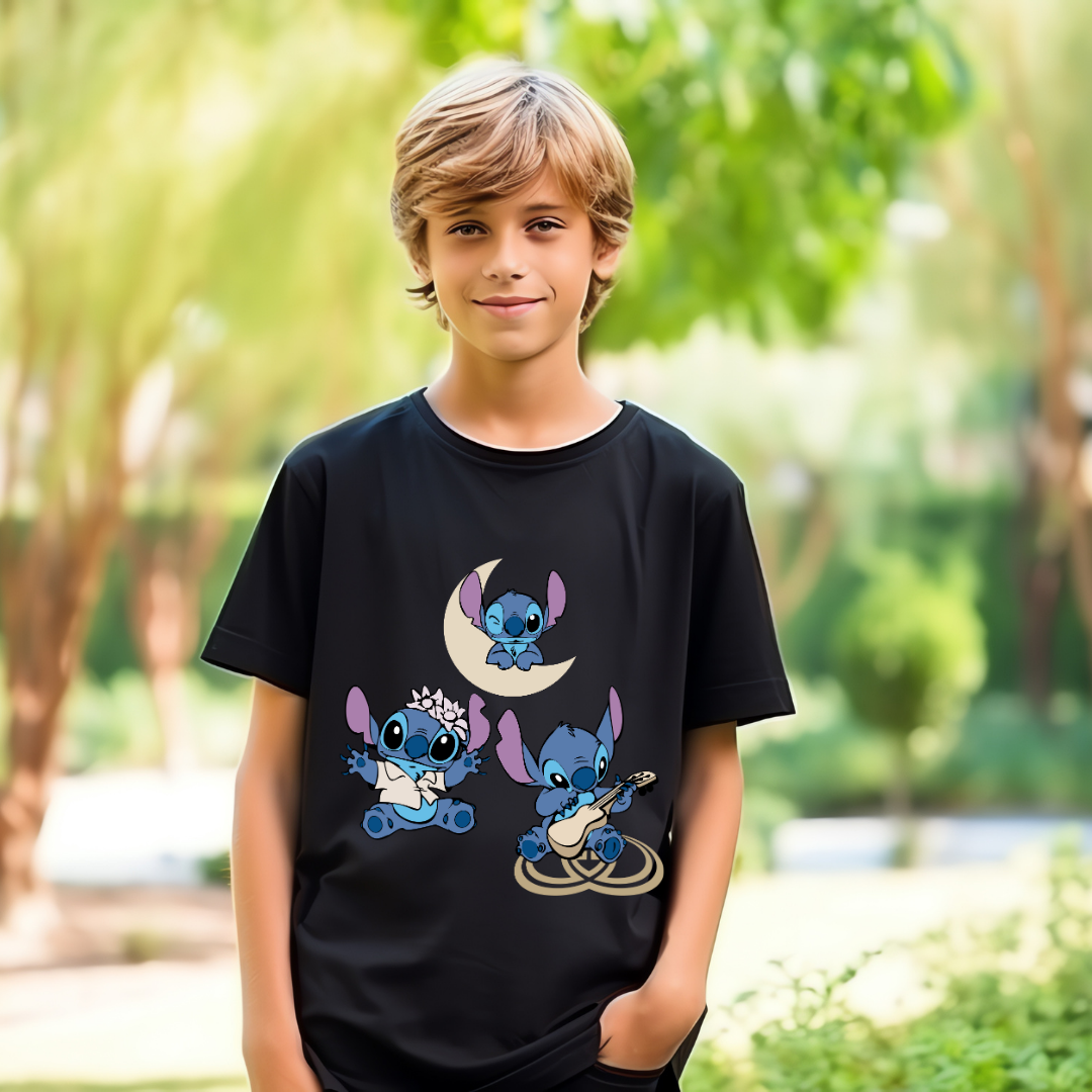 Disney Stitch Play Wink Dance Boys' T-Shirt - Fun Character Graphic Tee by RanggRiwaaz