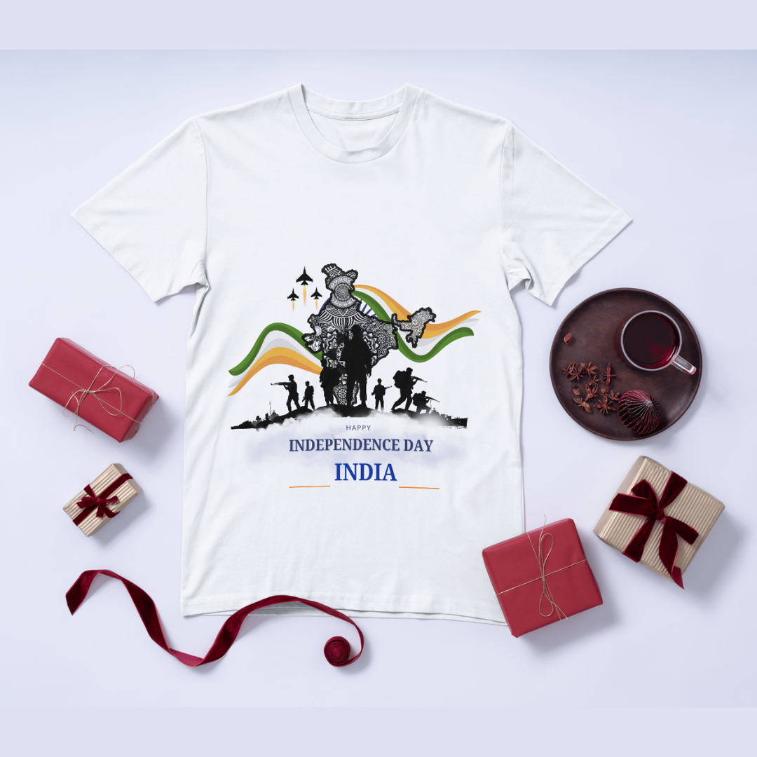 RanggRiwaaz Happy Independence Day All-In-One Graphic Tee - Indian Freedom Celebration Apparel