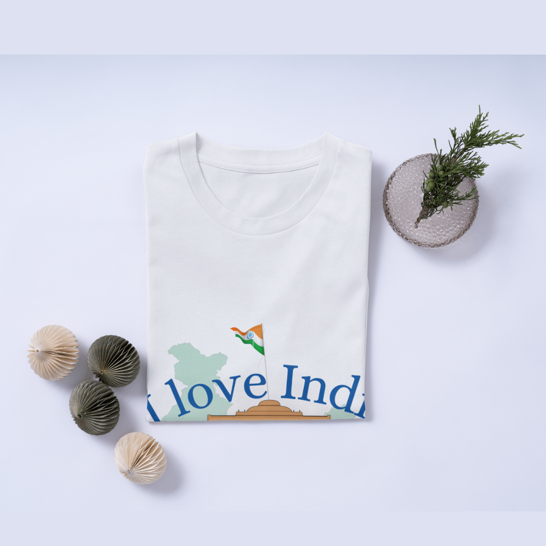 I Love India T-Shirt - Patriotic Tee by RanggRiwaaz | Show Your Indian Pride