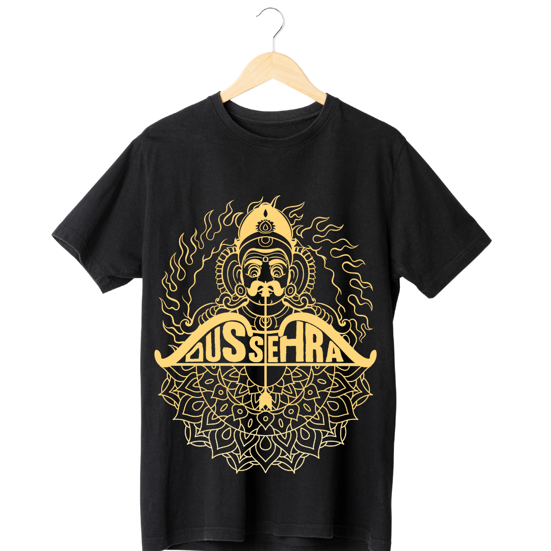 Dussehra: Burn Your Ego T-Shirt - Festive & Spiritual Graphic (E) by RanggRiwaaz