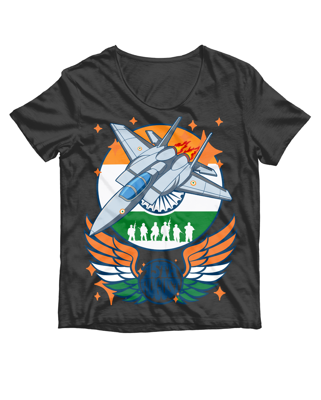 Jet Fighter 15th August T-Shirt - Indian Independence Day Patriotic Tee by RanggRiwaaz
