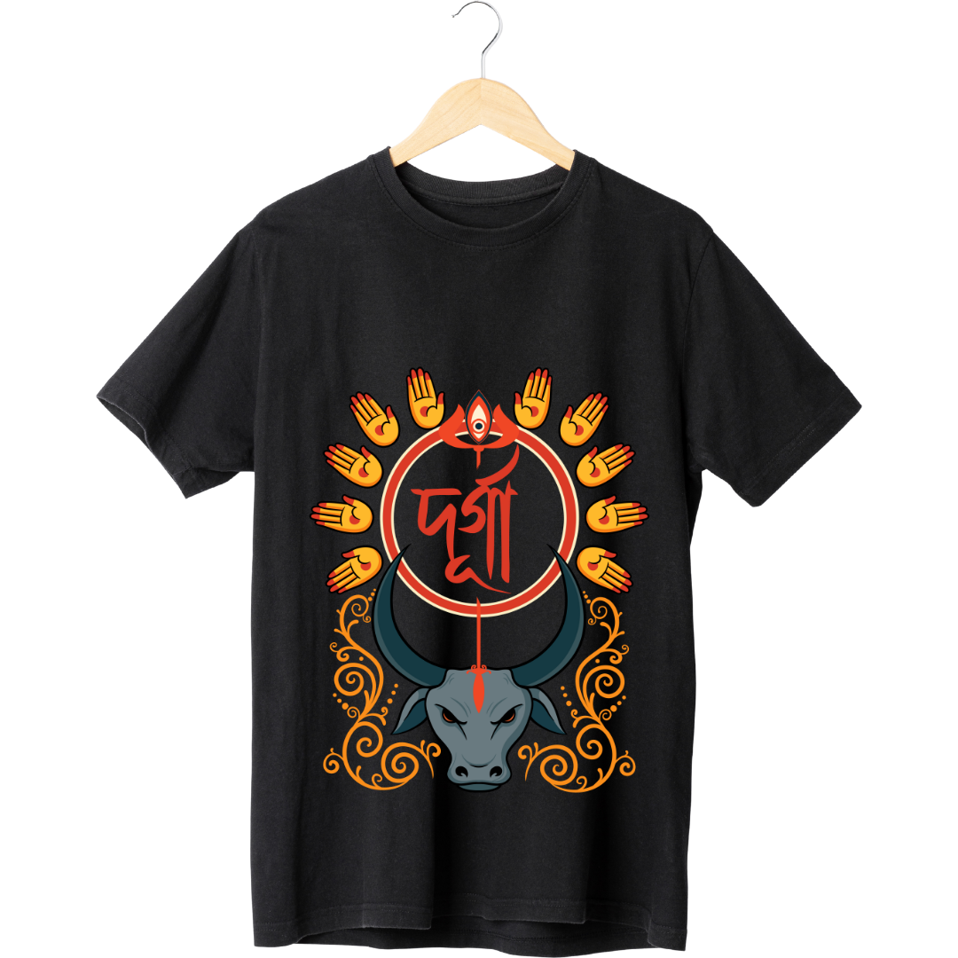 Maa Durga Graphic T-Shirt - Divine Goddess Devotional Tee by RanggRiwaaz