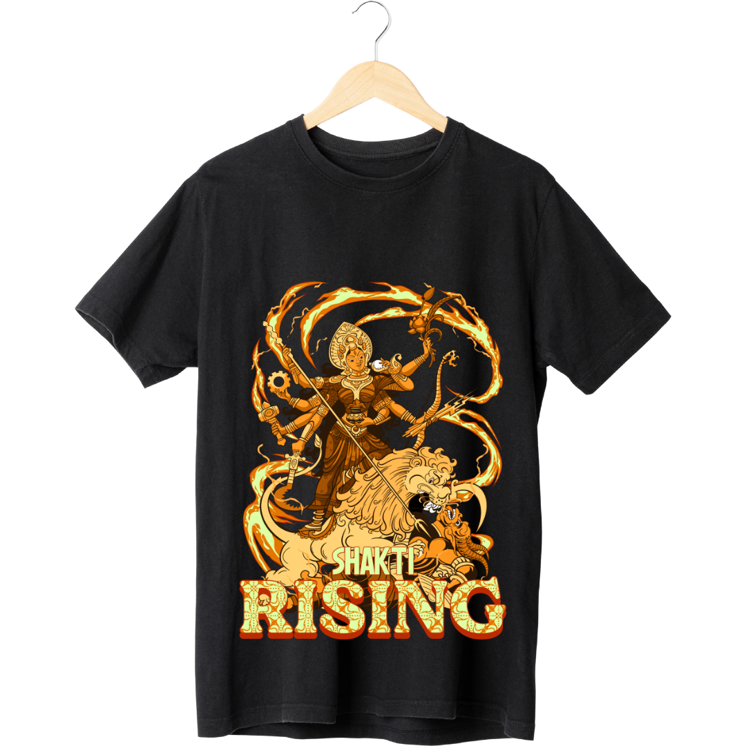 RanggRiwaaz "Shakti Rising" Graphic Tee - Goddess Energy & Inner Strength Apparel