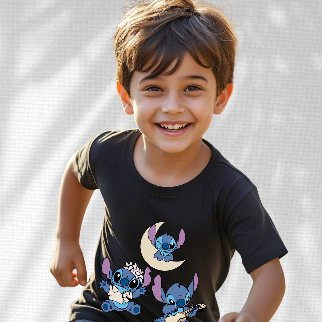 Disney Stitch Play Wink Dance Boys' T-Shirt - Fun Character Graphic Tee by RanggRiwaaz