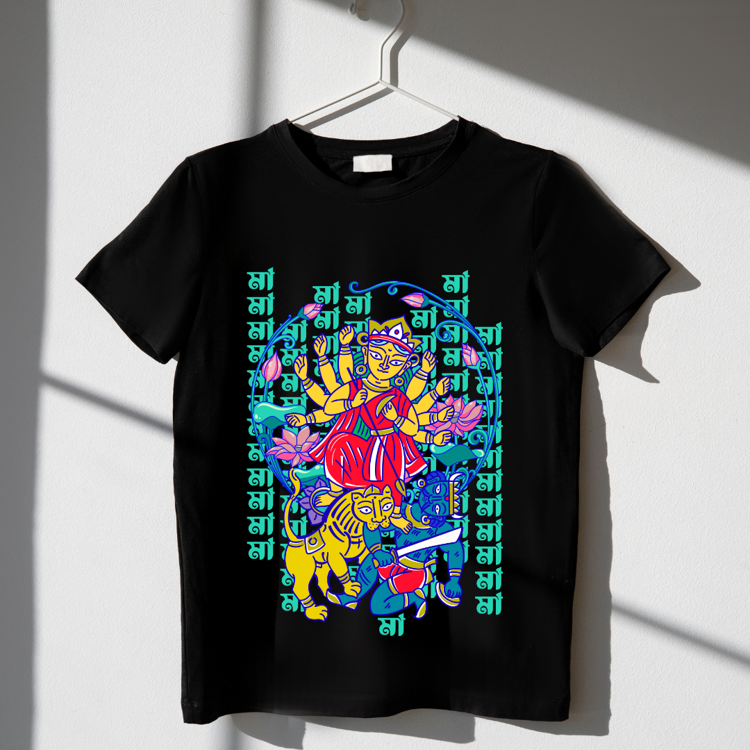 RanggRiwaaz "Durga Mai Ki Jai" Graphic Tee Women - Navratri & Divine Feminine Apparel