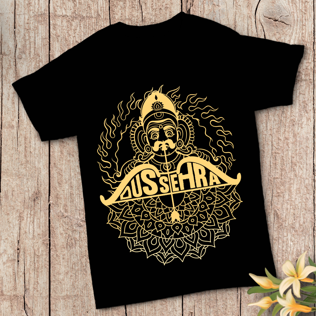 Dussehra: Burn Your Ego T-Shirt - Festive & Spiritual Graphic (E) by RanggRiwaaz