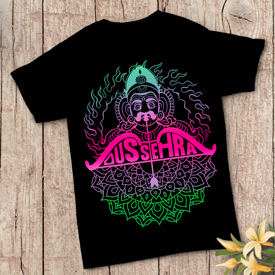 Dussehra: Burn Your Ego T-Shirt - Festive & Spiritual Graphic (C) by RanggRiwaaz