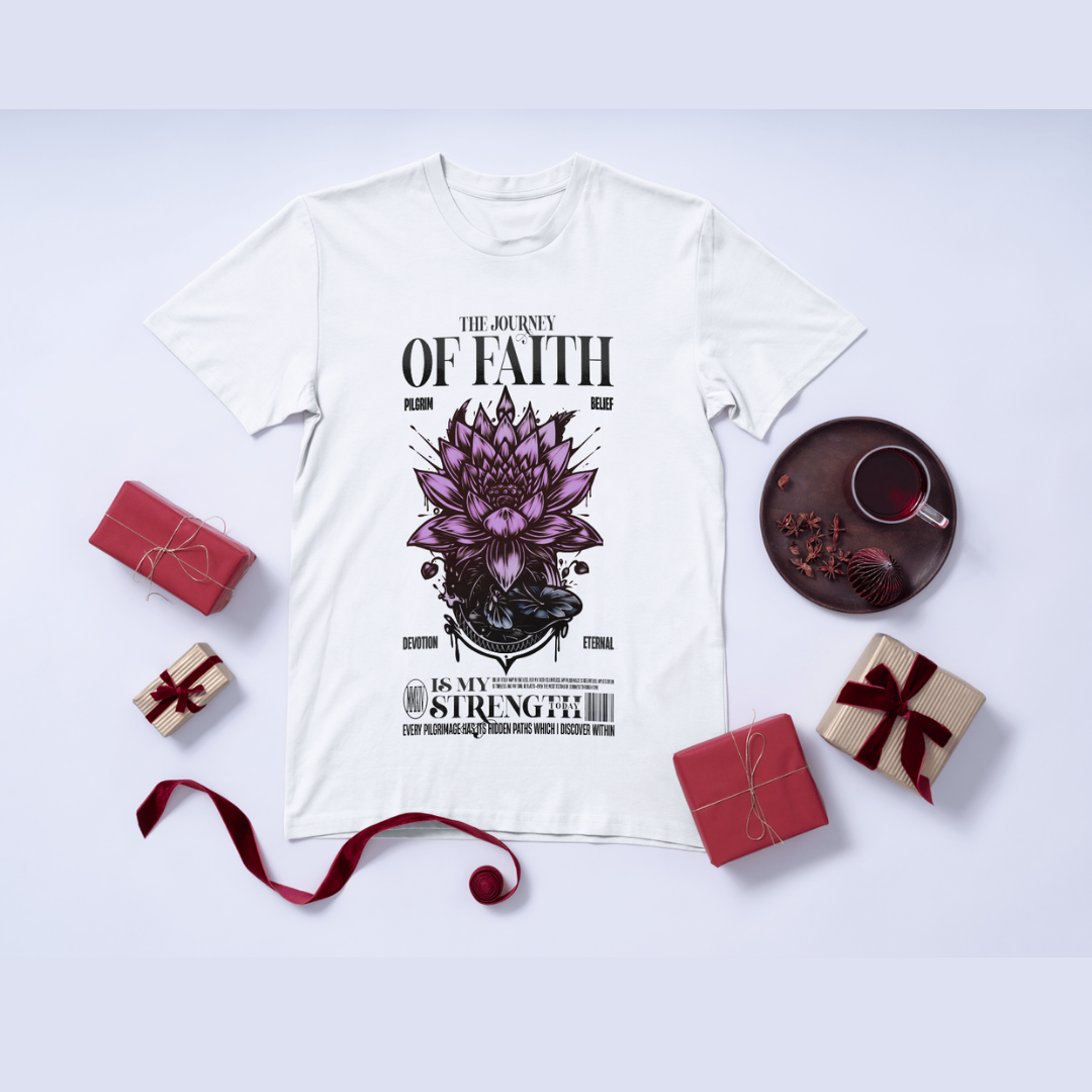 "The Journey of Faith is Our Strength" Husband & Wife T-Shirt - Couple's Inspirational Tee by RanggRiwaaz