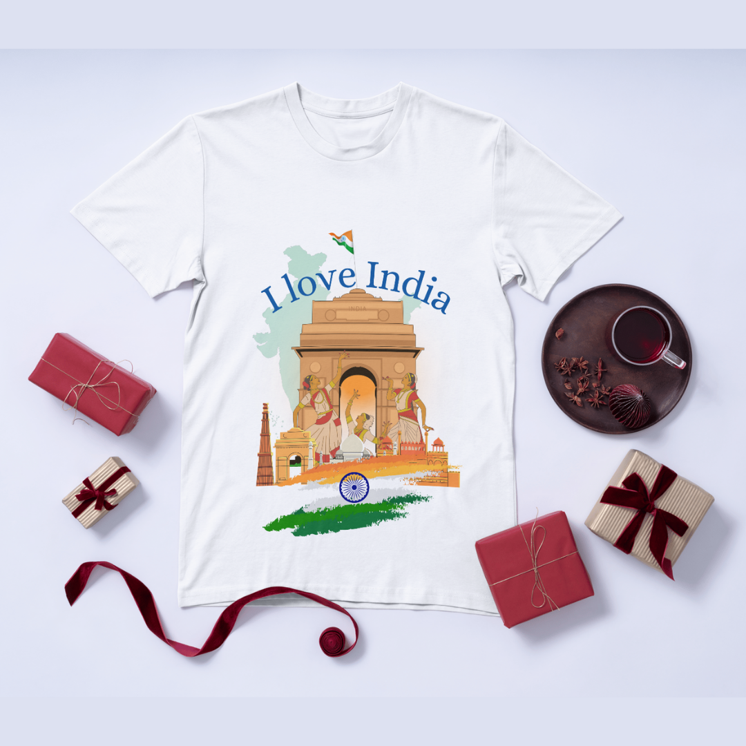 I Love India T-Shirt - Patriotic Tee by RanggRiwaaz | Show Your Indian Pride