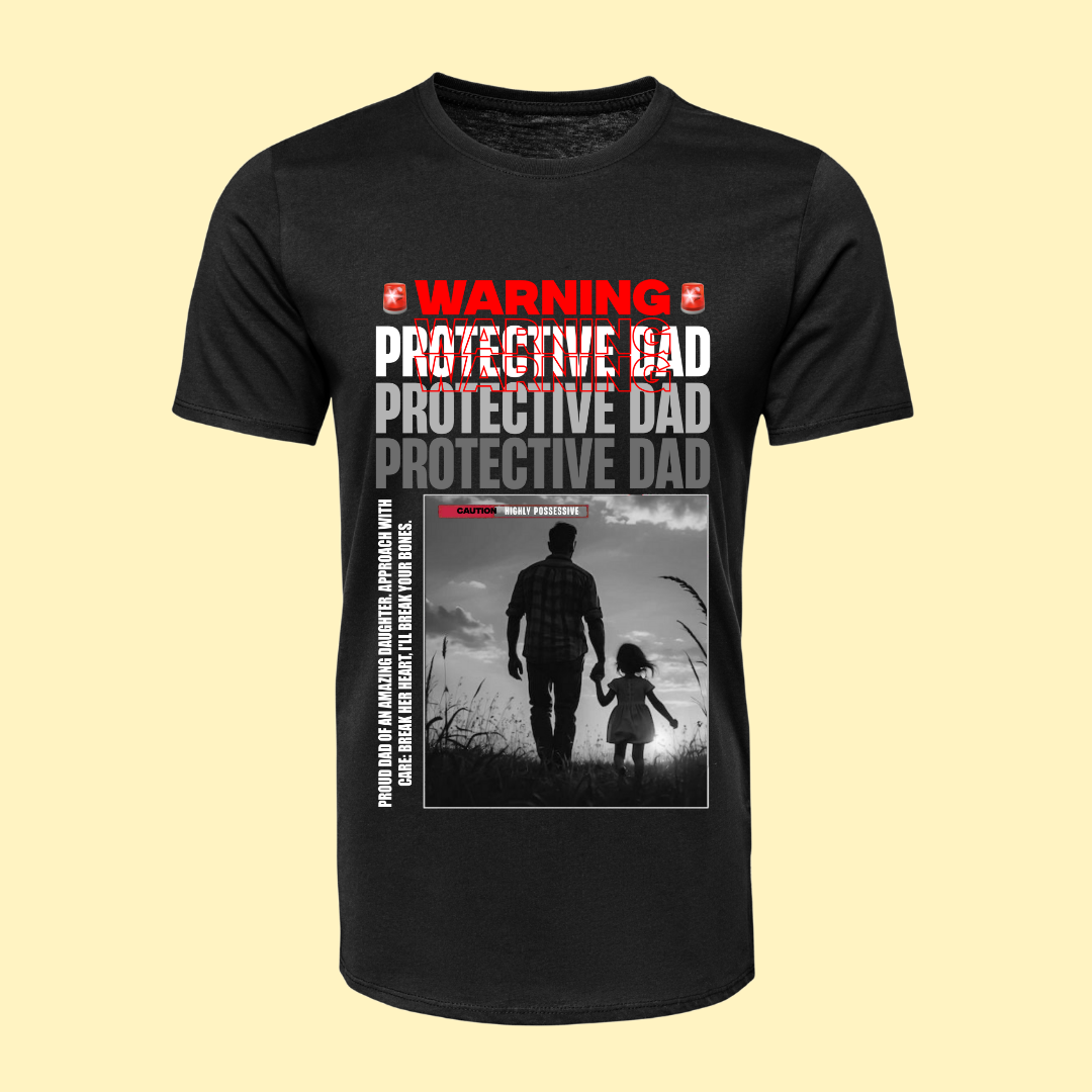 Protective Dad T-Shirt - Guardian of My Daughter Graphic Tee by RanggRiwaaz